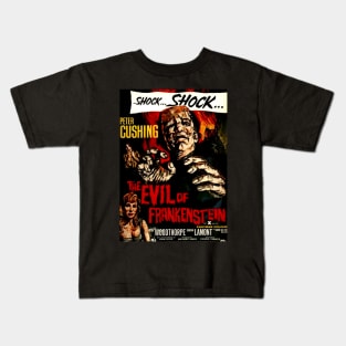 Classic Hammer Horror Movie Poster - The Evil of Frankenstein Kids T-Shirt